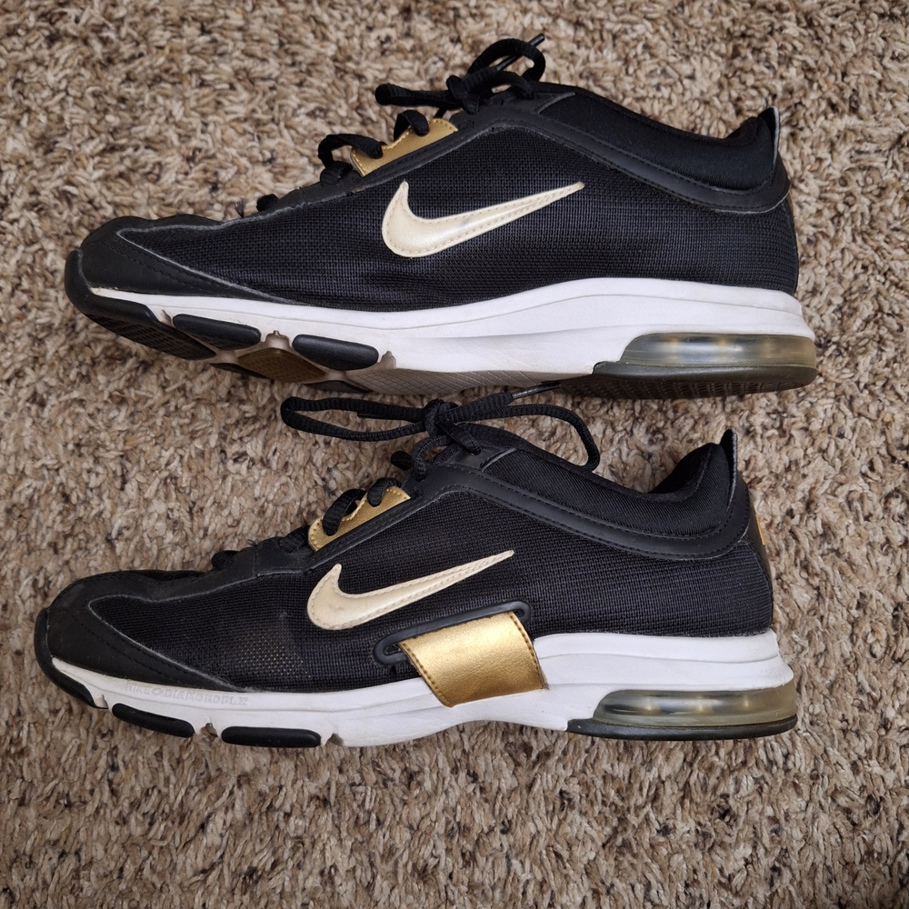 Nike Air Max Diamond FLX Black Gold Sneakers 8.5